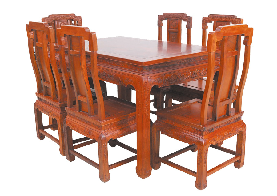 緬甸花梨國色天香餐桌